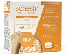 Schesir Veterinary Solutions Urinary, konservai šlapias, katėms, vištiena, sultinyje, 8x80g, skardinė, PAK (SR-1143)