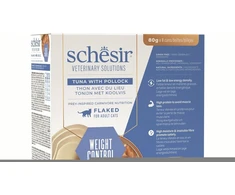 Schesir Veterinary Solutions Weight control, pašaras su morkomis, katėms, tunas ir mintajus, sultinyje, 8x80g, skardinė, pakuotė (SR-1174)