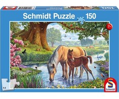 Schmidt Dėlionė 150 vnt. - Arkliai prie upelio