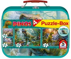 Schmidt Dėlionės 2x60 ir 2x100 dinozaurų motyvais lagamine G3