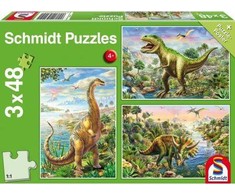 Schmidt Spiele Schmidt Dėlionė 3x48 vnt. - Dinozaurai