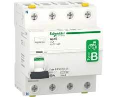 „Schneider Acti9“ 4P 40A 0,03A liekamosios srovės automatinis jungiklis, B-EV tipas, iID-40-4-30-B-EV 40A A9Z51440