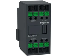 Schneider Pagalbinių kontaktų blokas TeSys Deca 1NO+1NC, tvirtinamas priekyje, snap-in gnybtai (LADN11A)