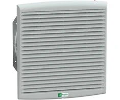 Schneider „ClimaSys“ ventiliatorius, IP54, 850 m3/h, 230 V, su oro išleidimo grotelėmis ir G2 NSYCVF850M400PF filtru