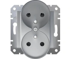 Schneider Electric Asfora Dvigubas lizdas su/be aliuminio rėmo EPH9810261