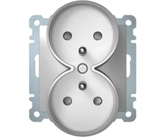Schneider Electric B.Kwadrat Dvigubas lizdas su įžeminimu, skirtas 1 arba kelių vietų rėmams, aliuminis (5361878984)