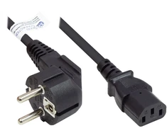 Schneider Electric Good Connections Schuko kampuota kištukas C13 juodas 1m (P0130-S010)