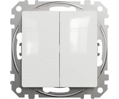 Perjungiklis SCHNEIDER SEDNA DESIGN, 2klav., baltos spalvos