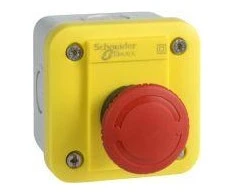 Schneider Electric Kasetė su saugos mygtuku, sukant 1R geltoną IP65 (XALEK1701)