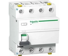 Schneider Electric Liekamosios srovės grandinės pertraukiklis iID 4P 63A 100mA tipas AC A9Z12463