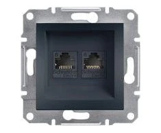 Schneider Electric Asfora kompiuterio lizdas 2 x RJ45 kat. 6 UTP be rėmo antracitas (EPH4800171)
