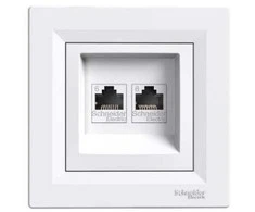 Schneider Electric Kompiuterių lizdai dviviečiai 2xRJ45 cat.6 balta - EPH4800121