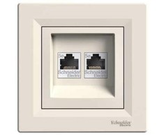 Schneider Electric Dvigubas kompiuterio lizdas 2xRJ45 kat.5e kremas - EPH4400123