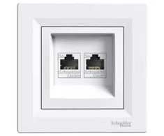 Schneider Electric Dviviečiai kompiuterių lizdai 2xRJ45 kat. 5E balta - EPH4400121