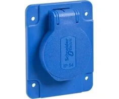 Schneider Electric PK lizdas, mėlynas, 2p+PE, 10/16A, 250 V, prancūziškas, IP54, įleidžiamas. PKN61B