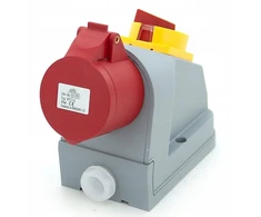 Schneider Electric N010TRG Fiksuotas maitinimo lizdas kombinuotas 16A/5P + pagrindinis jungiklis, ELS Elektrotechnika, N010TRG