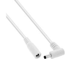 Schneider Electric maitinimo kabelis InLine® DC prailginimo kabelis, kampuotas kištukas, 4,0 x 1,7 mm, balta, 2 m