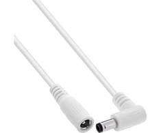 Schneider Electric maitinimo kabelis InLine® DC prailginimo kabelis, kampuotas kištukas, 5,5 x 2,1 mm, baltas, 5 m