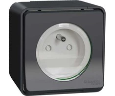 Schneider Electric Mureva Styl Socket 2P+PE antracito varžtų gnybtai MUR36030