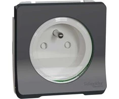 Schneider Electric Mureva Style Socket mechanizmas 2P+PE besriegiai gnybtai antracitas IP55 MUR36133