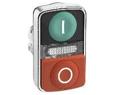Schneider Electric Dvivietis žalias / raudonas O-- mygtukas su apšvietimu (ZB4BW7L3741)