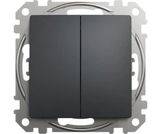 Schneider Electric Perjungiklis SCHNEIDER Sedna Desing, 2 klavišų, 10A, antracitas; SDD114108