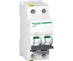 Schneider A9F03263 Grandinės pertraukiklis 2P B 63A 6kA AC iC60N-B63-2 A9F03263