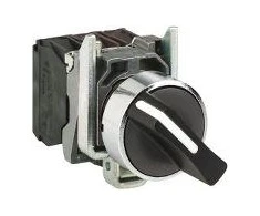 Schneider Electric 2 padėčių jungiklio rankenėlė 22 mm juoda 1Z su spyruokliniu grąžinimu (XB4BD41)
