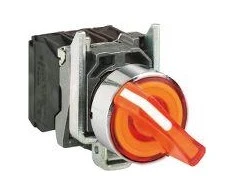 Schneider Electric 22mm oranžinis jungiklis 1Z 1R be grįžimo (XB4BK125B5)