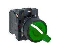 Schneider Electric Jungiklis 2 padėtis 22mm žalia 1Z 1R rankenėlė be grįžties su apšvietimu (XB5AK123B5)