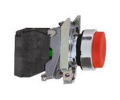 Schneider Electric 22mm valdymo mygtukas raudonas su 1R grįžtimi (XB4BL42)