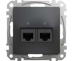 Schneider Electric Sedna Design Kompiuterio lizdas 2xRJ45 kat.5e UTP juodas antracitas SDD114452