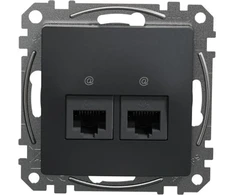 Schneider Electric Sedna Design Kompiuterio lizdas 2xRJ45 kat.5e UTP juodas antracitas SDD114452