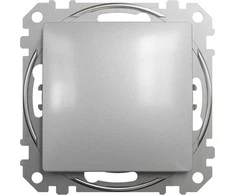 Schneider Electric Sedna Design, 1-polių mygtukas, sidabro aliuminio