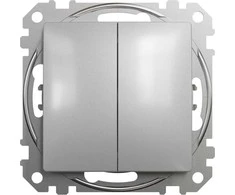Schneider Electric Sedna Design, Dvigubas mygtukas, sidabrinis aliuminis
