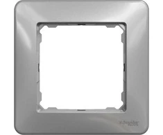 Viengubo rėmo Schneider Electric „Sedna Design“, aliuminio spalvos.