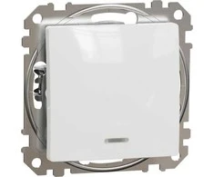 Schneider Electric Mygtukinis jungiklis SCHNEIDER Sedna Desing, su lempute,10A, baltas; SDD111111L