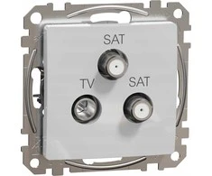 Schneider Electric Sedna Design, TV/SAT/SAT terminalo lizdas (4dB), sidabrinis aliuminis
