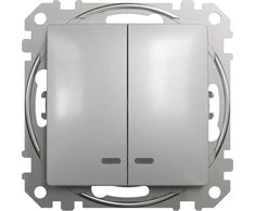 Schneider Electric Jungiklis Schneider Sedna Design, 2 grupių, sidabrinis