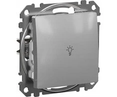 Schneider Electric Sedna dizainas Lengvas mygtukas sidabro aliuminio SDD113132