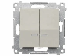 Schneider Electric Simon 54 Žvakinis jungiklis su LED apšvietimu ir IP44 versijai (modulis), greito sujungimo, kašmyro spalvos (DW5BL.01/42)