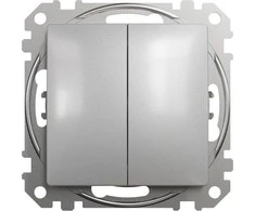 Schneider Electric Sedna dizainas Dvivietis jungtis sidabro Alum. SDD113108