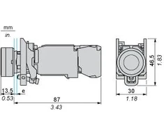 Schneider Electric Valdymo mygtukas pilnas 24V mėlyna apšvieta - XB4BW36B5