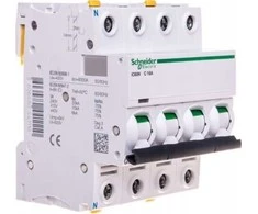 Schneider Electric Schneider A9F03463 Grandinės pertraukiklis 4P B 63A 6kA AC iC60N-B63-4 A9F03463