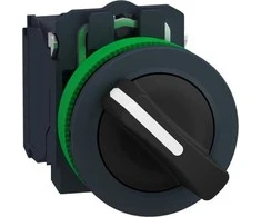 Schneider Electric Harmony XB5 Plokščias plastikinis jungiklis. juodas fi30 2 padėčių stabilus 1Z + 1R XB5FD25