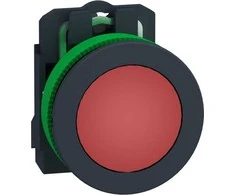 Schwalbe Schneider Electric Harmony XB5 plokščias plastikinis mygtukas. raudonas fi30 sklandus objektyvas integruotas LED 230...240 V AC XB5FVM4