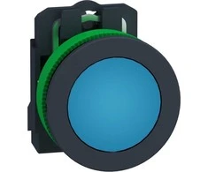 Schneider Electric Harmony XB5 plokščias plastikinis mygtukas. mėlynas fi30 sklandus objektyvas integruotas LED 230...240 V AC XB5FVM6