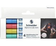Schneider FRICLE MARKER SCHNEIDER PAINT- IT METALLIC 4 STOCKS (mėlyna, raudona, geltona, žalia)