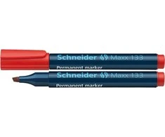 Schneder Žymeklis permanentinis Schneider Maxx 133, 1-4 mm, kirsta galvutė, raudonas 1213-023