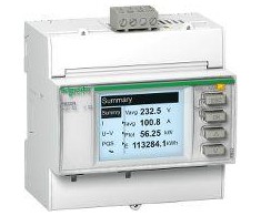 Schneider Electric „Schneider“ tinklo parametrų matuoklis, skaitmeninis, skirtas DIN bėgeliui, su Modbus RS485 2 įvesčių/2 išvesčių ryšiu (METSEPM3255)